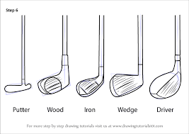 This will help you become confident enough to do it on the golf course when you really need the ability to hit a draw with the golf ball is essential to controlling its trajectory. Learn How To Draw Golf Clubs Golf Step By Step Drawing Tutorials