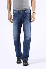 Diesel Larkee Men S Regular Fit Jeans In Blue Wash With Button Fly