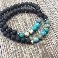Diffuser Bracelet For Mother And Daughter Lava Rock Essential Oil Bracelets Blue Imperial Essential Oil Bracelet Diffuser Bracelets Gemstone Beaded Bracelets