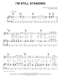 Check spelling or type a new query. Elton John I M Still Standing Sheet Music Pdf Notes Chords Pop Score Piano Chords Lyrics Download Printable Sku 357374