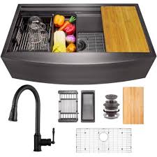 Don't settle for any sink, find a farmhouse sink that is not only beautiful, but also functional. Black Farmhouse Kitchen Sinks Kitchen Sinks The Home Depot