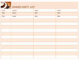 It is crucial to prepare a plan for menu of a dinner party. Dinner Party List With Menu