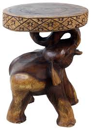 35 × 35 × 17 in. Elephant Table Walnut Tropical Side Tables And End Tables By Strata Furniture Houzz