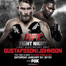Ufc Fight Night Gustafsson Vs Johnson Live On Fox January 24 8 5pm Etpt Ufc Fight Night Ufc Poster Ufc Events
