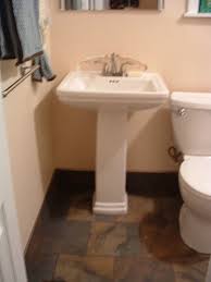 pedestal sink back splash ideas please
