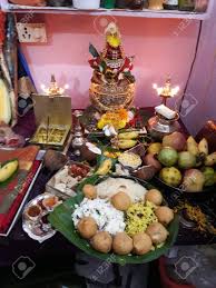 Recipes include snacks tiffins, pachadi,curry, biryani & andhra festival recipes Indian Traditional Festival And Hindu Goddess Varalakshmi Vratham Or Pooja Decoration Stock Photo Picture And Royalty Free Image Image 122328065