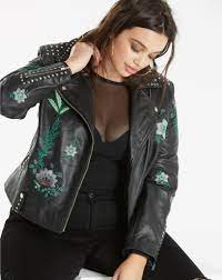 Joanna Hope Embrodered Leather Jacket Simply Be Usa Leather Jacket Vegan Leather Jacket Jackets