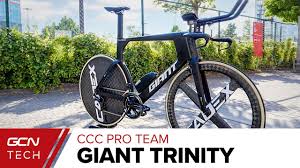 Dumoulin's stellar season has been defined by his time trialling ability, raced aboard the giant trinity advanced pro time trial. Ccc Pro Cycling Team S Giant Trinity Time Trial Bike Youtube