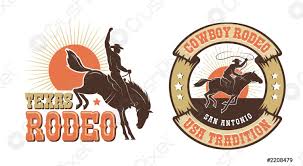 Diese sind zahlreich im internet zu finden. Rodeo Retro Logo Mit Cowboy Pferd Silhouette Stock Vektorgrafi Crushpixel