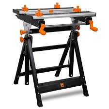 Black And Decker Workmate 225 Wen Wb2322 24 Inch Height Adjustable Tilting Steel Portable Work Bench And Vise With 8 Sliding Clamps Portable Workbench