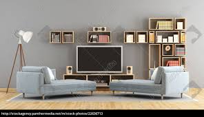 Oder suchst einen günstigen hd tv für wohnzimmer. Wohnzimmer Mit Fernseher Und Bucherregal Stockfoto 22636713 Bildagentur Panthermedia