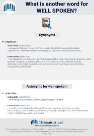 Synonyms For Well Spoken Thesaurus Net
