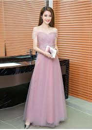 Dusty Pink Long Bridesmaid Dress Sweetheart Tulle Cheap Pleated Prom Dresses Under 50 Junior Bridesmaid Gown Dama Dresses Prom Dresses Under 50 Sweetheart Bridesmaids Dresses Bridesmaid Dresses