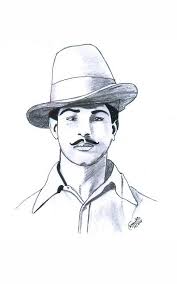 Artwork Sketch Black And White Bhagat Singh 