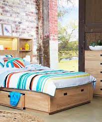 colour adds personality to any space try this playful quilt by linen house teamed with the warm timber of the chelse timber beds bed bedroom furniture stores