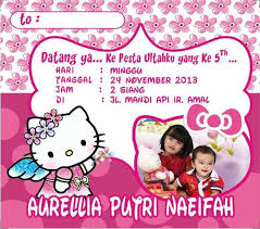 Desain Undangan Ulang Tahun Anak Hello Kitty
