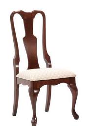 Pair of carved burl walnut queen anne style dining room. Upholstered Seat Queen Anne Chair From Dutchcrafters Amish Furniture