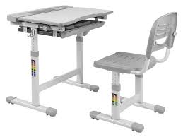 Mount It Kids Desk And Chair Set Height Adjustable Children S Workstation With Storage Drawer Grey Newegg Com