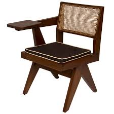 Teak And Cane Student Chair C 1950s By Pierre Jeanneret Chair Vintage Office Chair Small Table And Chairs
