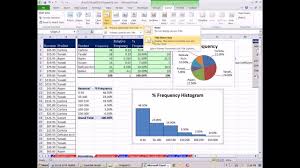 excel 2010 statistics 16 relative percent frequency distributions pie chart histogram