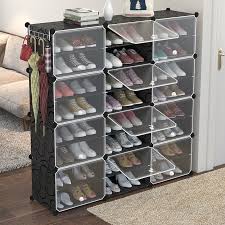 Multilayer Plastic Shoe Cabinet Dustproof Shoes Storage Organizer Modular Closet For Shoes Home Space Saving Shoe Rack With Door In 2020 Space Saving Shoe Rack Shoe Rack Door Modular Closets