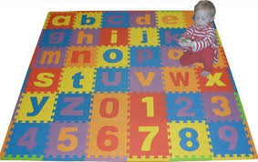 We Sell Mats Lowercase 36 Sq Ft Alphabet And Number Floor Puzzle Each Tile 12 X12 X 375 Thick With Borders By We Lowercase A Floor Puzzle Foam Floor Tiles