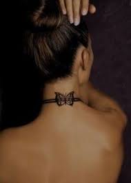 I Love This As A Cover Up Of My Daughter S Name On The Back Of My Neck It Was Done Horribly And I W Best Neck Tattoos Neck Tattoos Women Butterfly