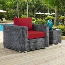 Modway Summon Wicker Outdoor Arm Chair With Sunbrella Cushion Outdoor Armchair Unique Patio Furniture Patio Furniture Makeover