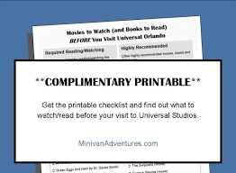 I really like this book, it is very cool that it has the checklist so you can check off the movies you have seen. Movies To Watch And Books To Read Before You Visit Universal Orlando Minivan Adventures