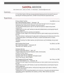 For your objective statement to be effective, it must show that as a teacher you have the skills, knowledge, or experience to fit into the mission, vision, or goals of the school. Primary School Teacher Resume Example Teacher Resumes Livecareer