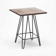 With a pair of stunning mirrored pillars serving as the table's base, this beautiful rectangular pedestal table doubles as a piece of art for your dining room. Bolt High Table Steel Frame Wood Top Industrial Style 60x60 Bars Dining