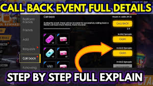 To better address and assist our players, free fire servers have their own local customer service teams. How To Get Call Back Reward In Free Fire Call Back Event Full Details Step By Step Youtube