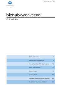 Find everything from driver to manuals of all of our bizhub or accurio products. Konica Minolta Bizhub C4000i Quick Manual Pdf Download Manualslib