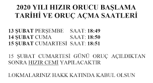 Bu bağlamda hızır cemi ve. Hizir Orucu Saat Kacta Acilir 2020 Takvim 2021
