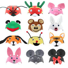 Kids Cartoon Animals Cap Hat Halloween Christmas Children S Day Gift Costume Dress Up Props Caps For Children Kids Animal Hats Kids Party Hats Weaving For Kids