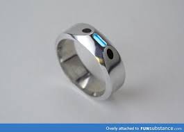 Wedding Ring With Glowing Tritium Funsubstance Wedding Rings Unusual Wedding Rings Nerdy Wedding Rings