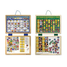 Melissa Doug Kids Magnetic Calendar And Responsibility Chart Set With 120 Magnets To Track Schedules Tasks And Behaviors