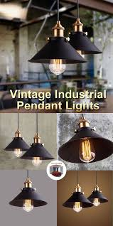 black vintage industrial pendant light