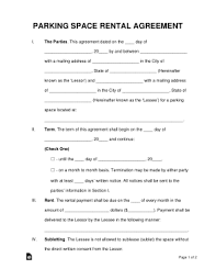 Sometimes big clean up jobs or more substantial than making many trips to the dump. Parking Space Rental Agreement Form Template Free Download Free Pdf Books