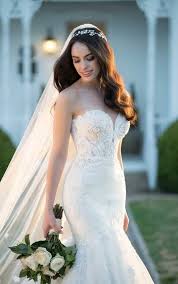 Full trumpet skirt and train, trimmed with sequined. Mermaid Wedding Dresses Trumpet Wedding Gowns Essense Of Australia