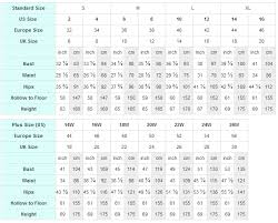 Wedding Dress Size Chart Ocodea Wedding Gown Size Chart