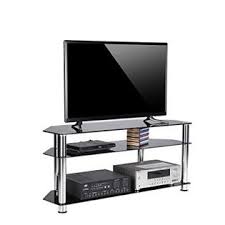 Despite its plain design, this tv stand isn't something you can ignore. Rfiver Black Tempered Glass Corner Tv Stand Suit For Led Lcd Oled And Plasma Flat Or Curved Screen Tvs Up To 55 Inch Black Gla