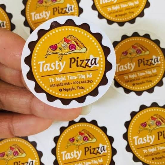 In tem nhãn pizza lấy nhanh – giá rẻ - thiết kế theo yêu cầu - in Đức Phát