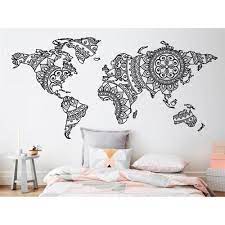 5 out of 5 stars. Mandala World Map Wall Decal Wall Stickers Bedroom World Map Wall Decal Wall Decor Bedroom