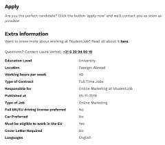 Job Advert Example Studentjob Uk