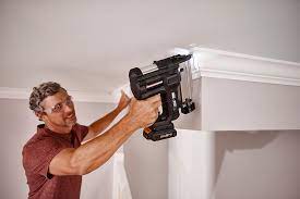 They have a small bugle shaped head which can be puttied over. Worx Introduces 20 Volt 18 Gauge Brad Nailer Crown Stapler