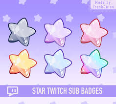 Cute Star Sub Bit Badges For Twitch Etsy Cute Stars Twitch Badge