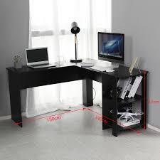 Simply swing it aside and fold it down when you have. Black L Shaped Computer Desk Corner Pc Table Workstation Home Office W Shelves 711639638648 Ebay