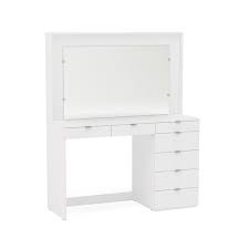 Boahaus Joan Modern Vanity Table With Mirror And 3 Drawers White Finish Walmart Com In 2020 Modern Vanity Table Vanity Table Modern Vanity