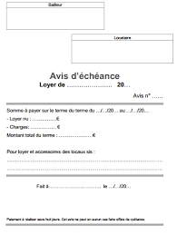 Appel De Loyer Avis D Echeance Modele Gratuit A Imprimer Au Format Word Et Pdf